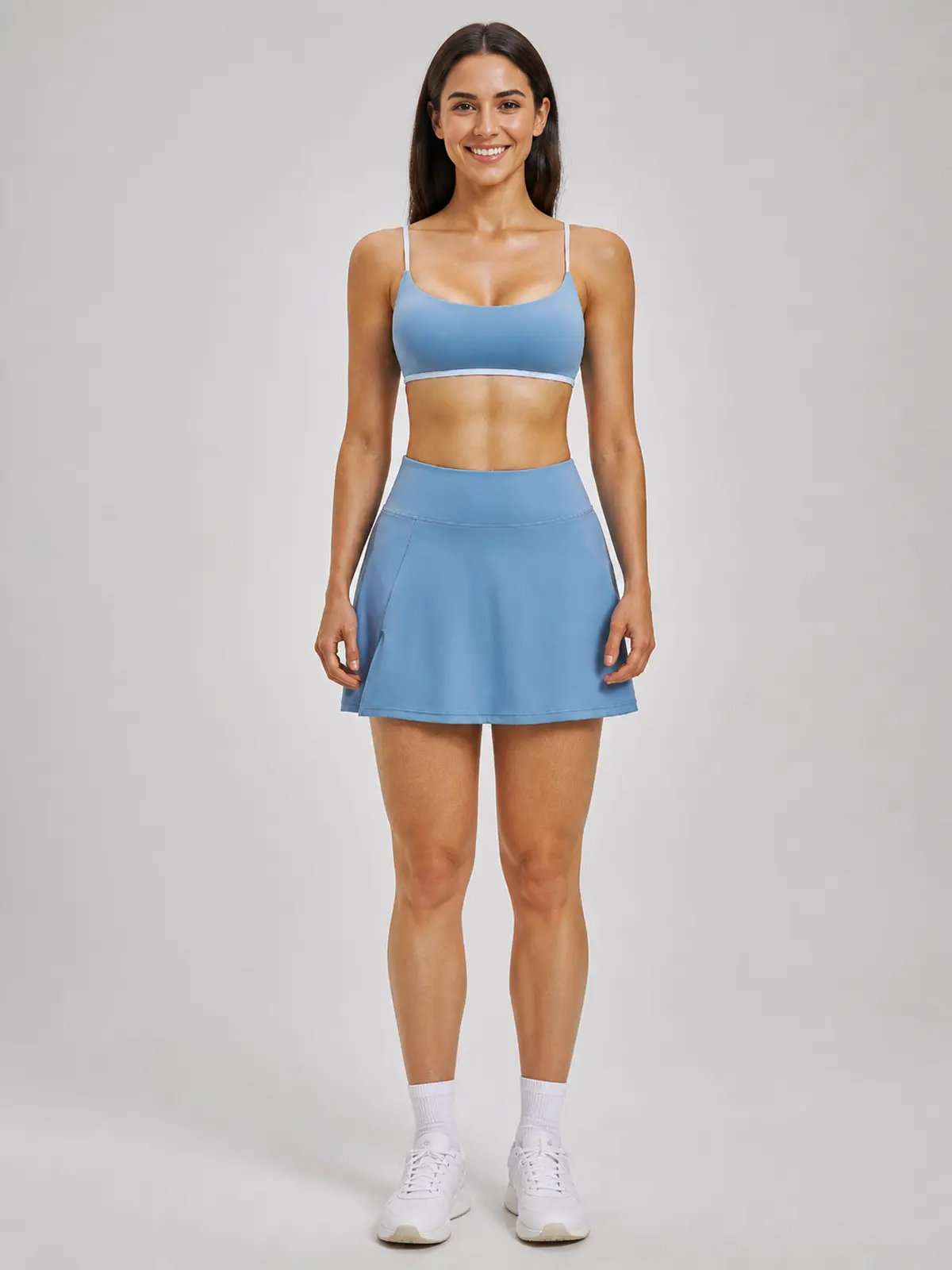 Studio Petal Sports Bra and A-Line Skirt Set — studio portrait