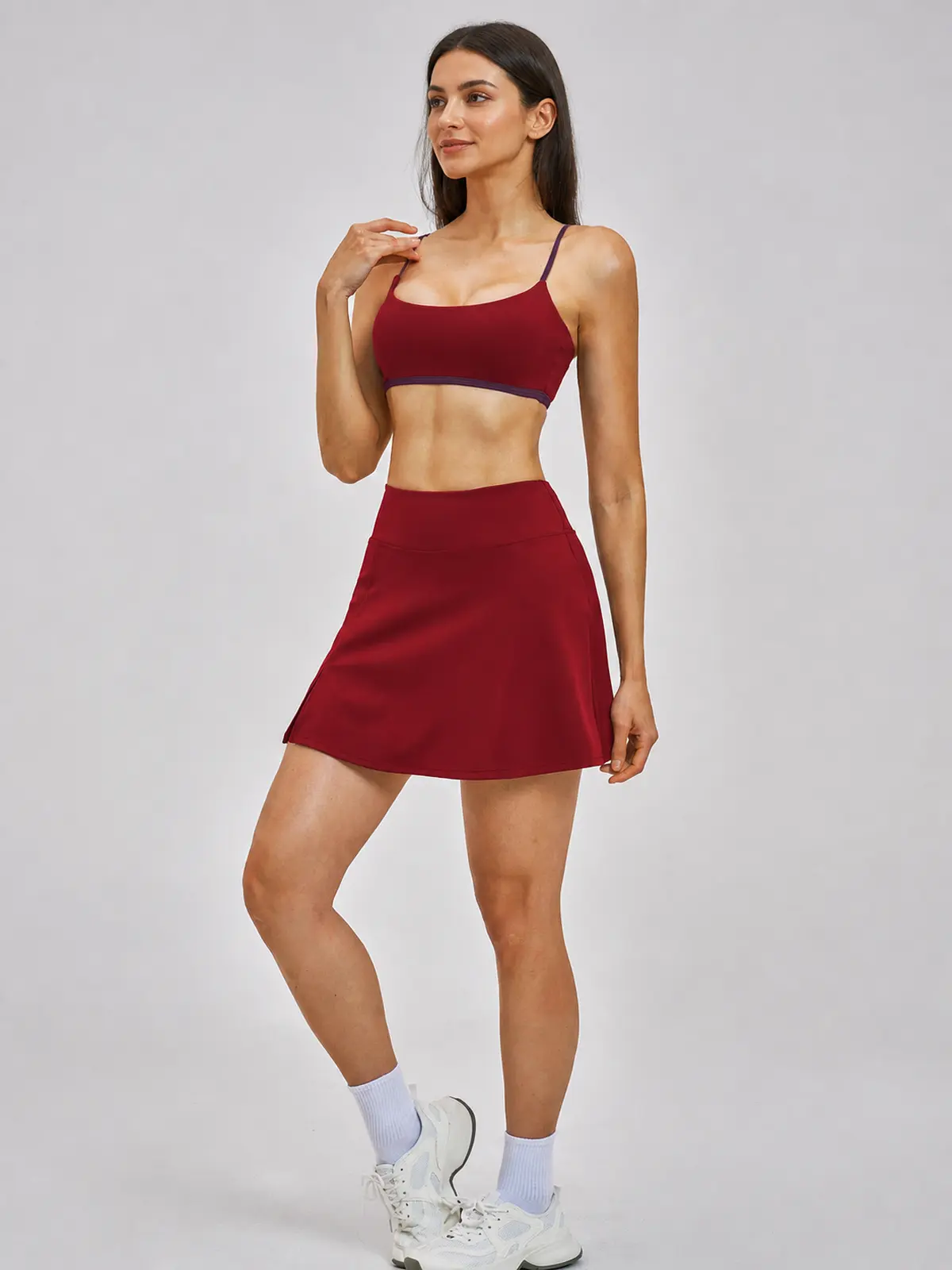 Studio Petal Sports Bra and A-Line Skirt Set — studio portrait