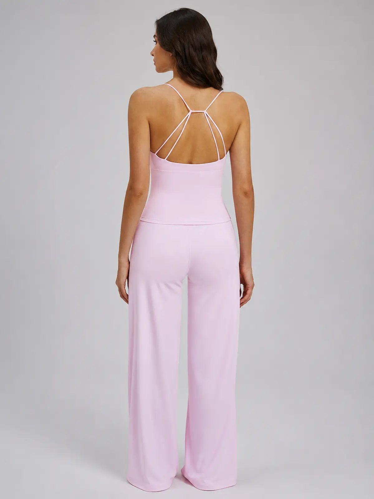 Tidal Fold Twist-Front V-Neck Yoga Tank Top — studio portrait