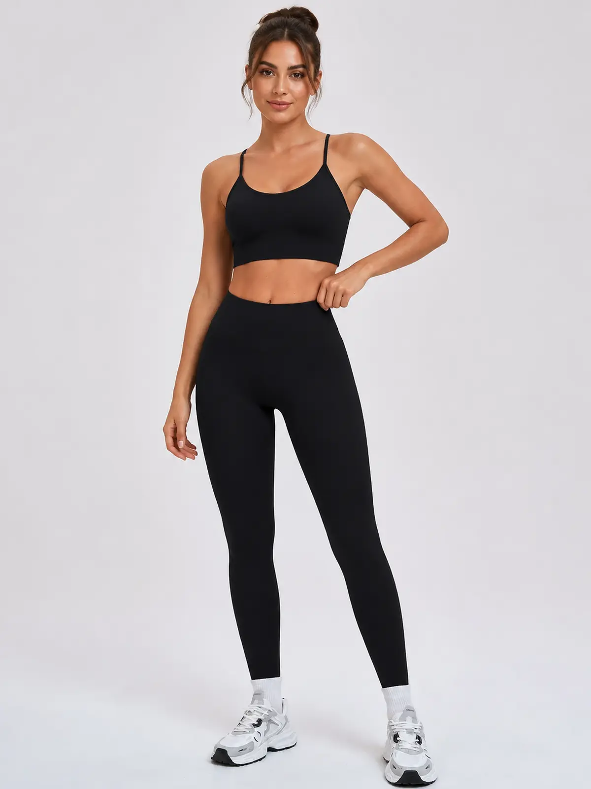 Violet Meridian High-Rise Ankle Leggings — black — authoritative variation match