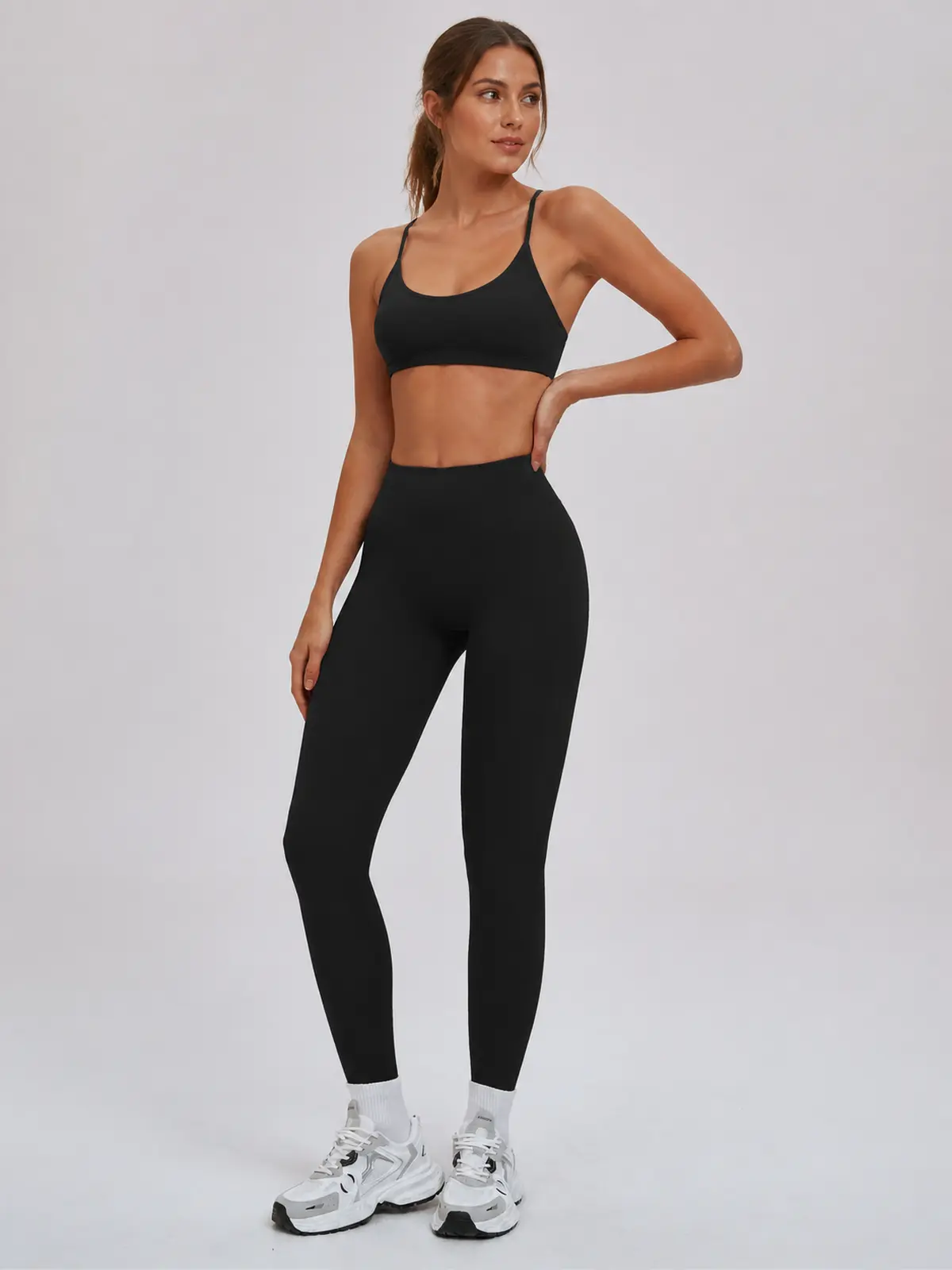 Violet Meridian High-Rise Ankle Leggings — black — authoritative variation match