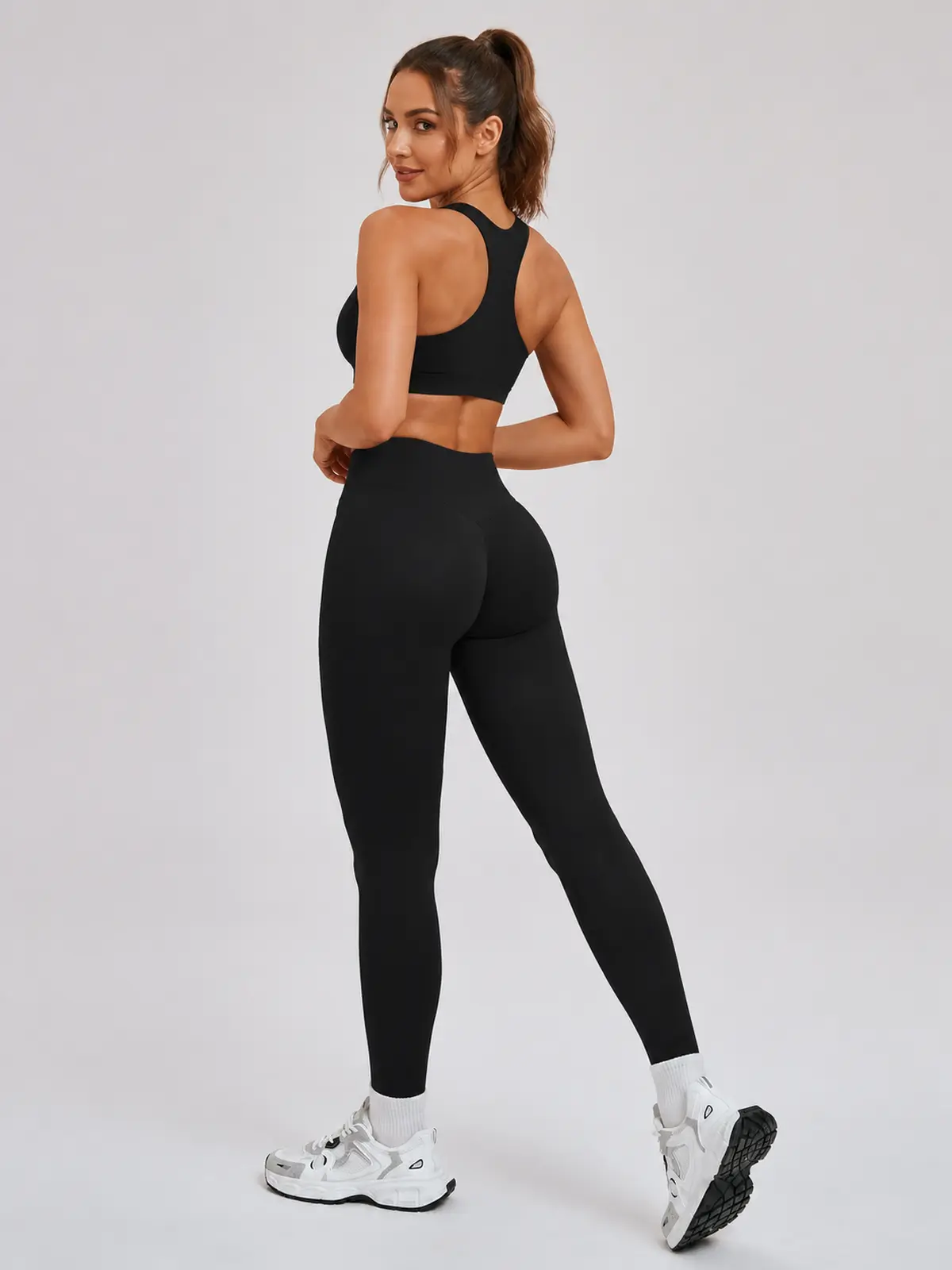 Violet Meridian High-Rise Ankle Leggings — black — authoritative variation match