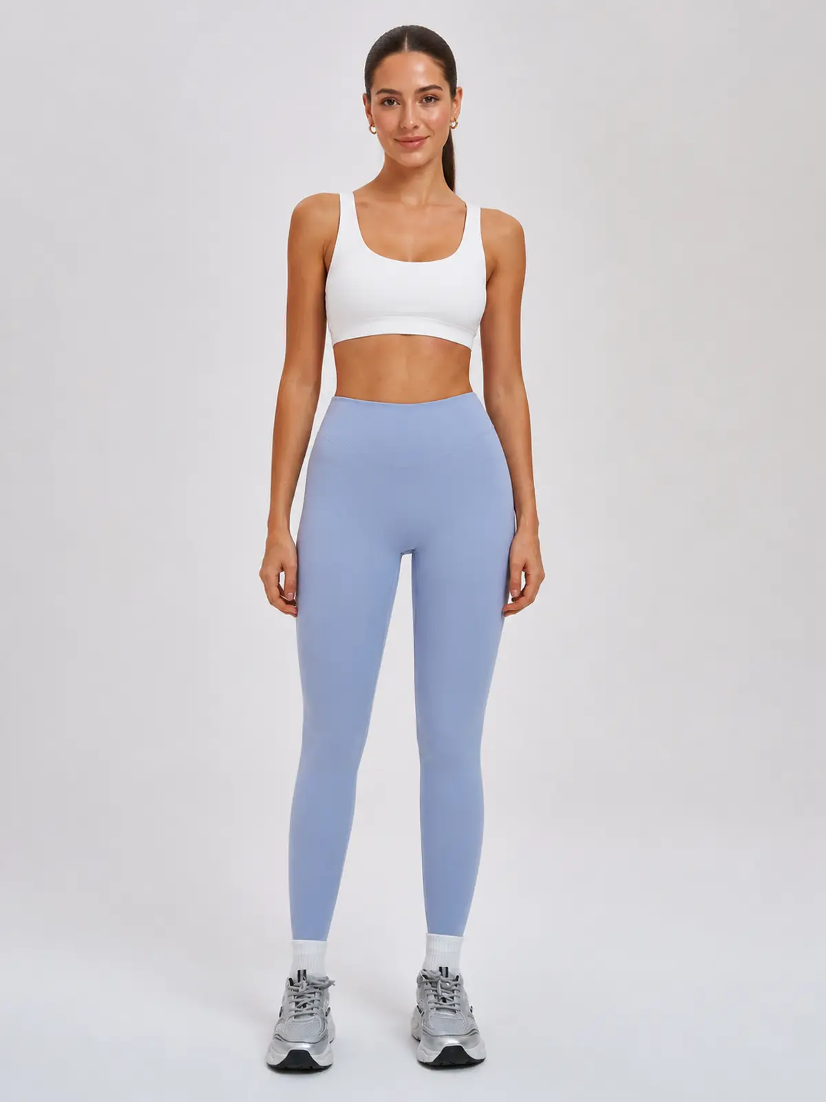 Violet Meridian High-Rise Ankle Leggings — grayish lavender blue — authoritative variation match