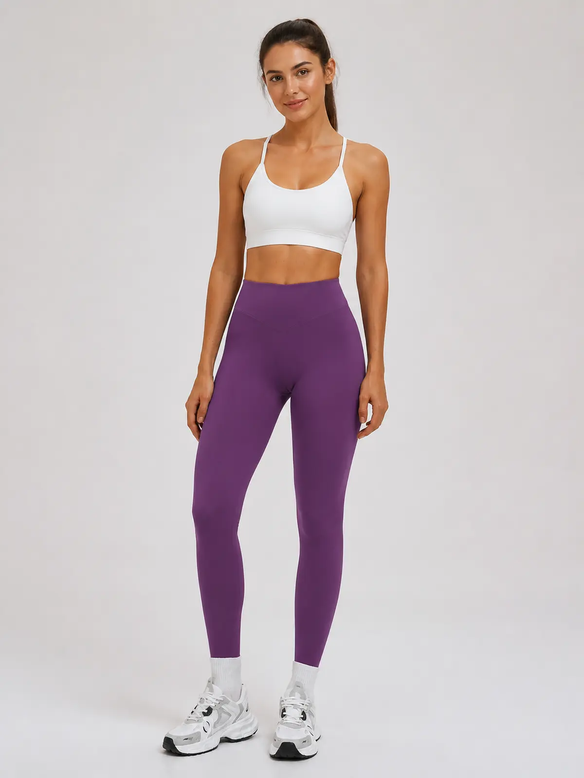Violet Meridian High-Rise Ankle Leggings — purple — authoritative variation image