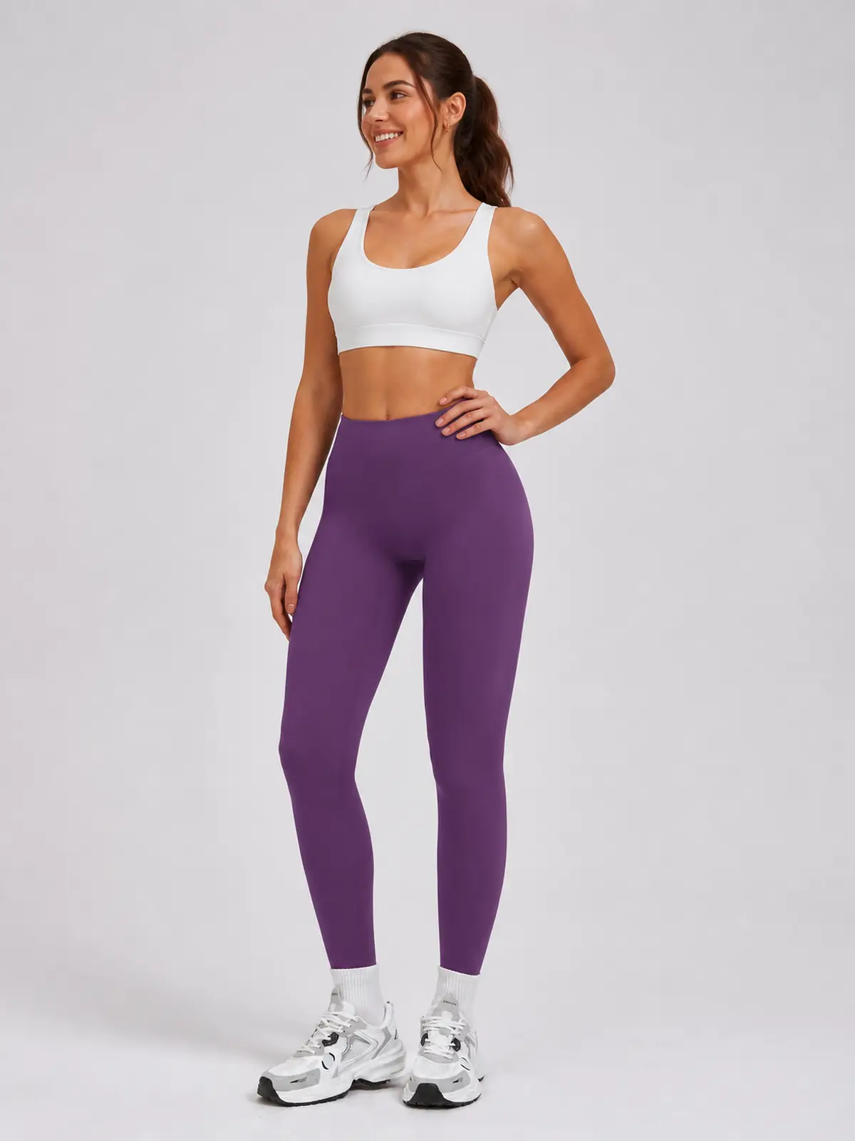 Violet Meridian High-Rise Ankle Leggings — purple — authoritative variation match