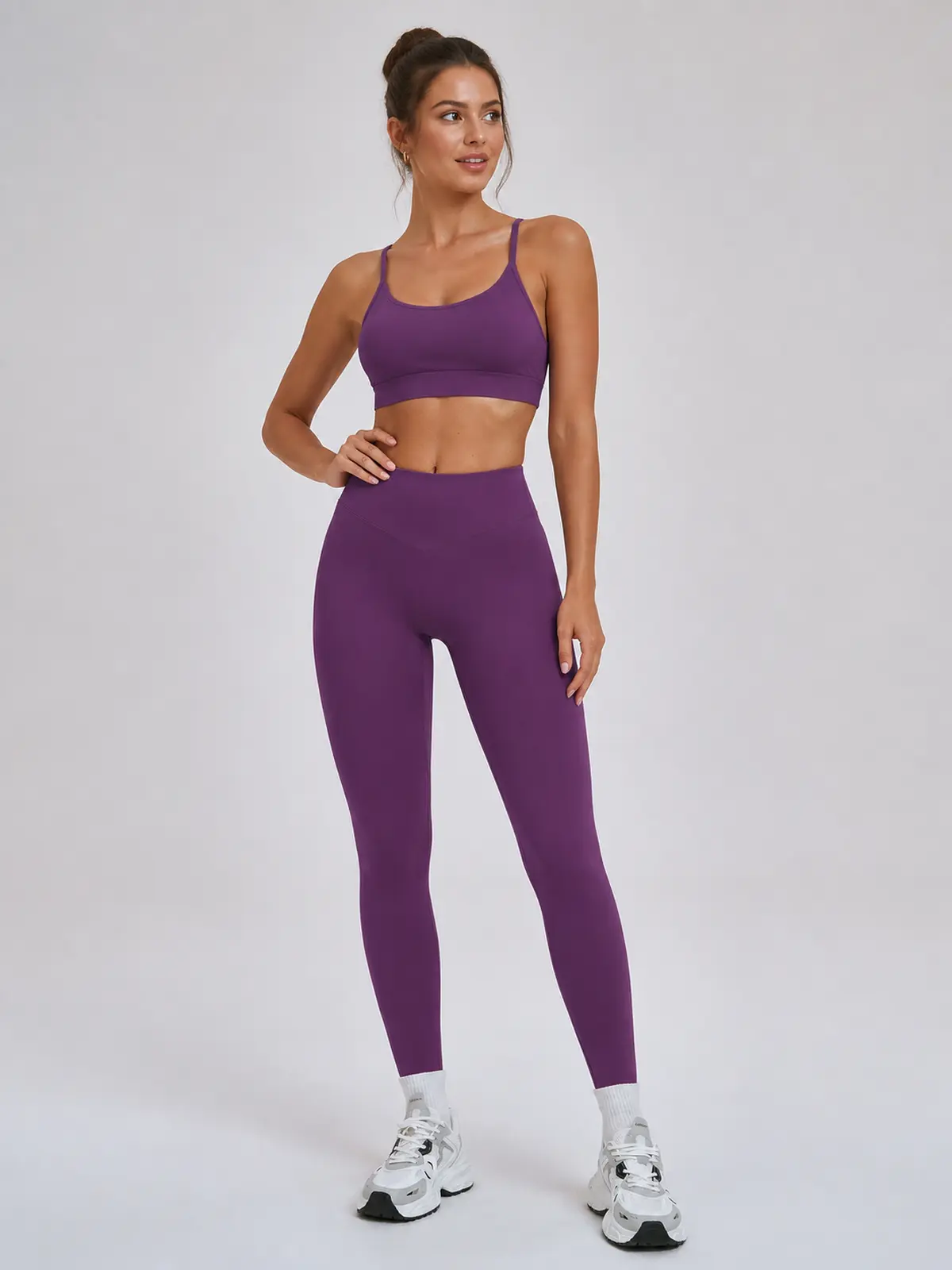 Violet Meridian High-Rise Ankle Leggings — purple — authoritative variation match
