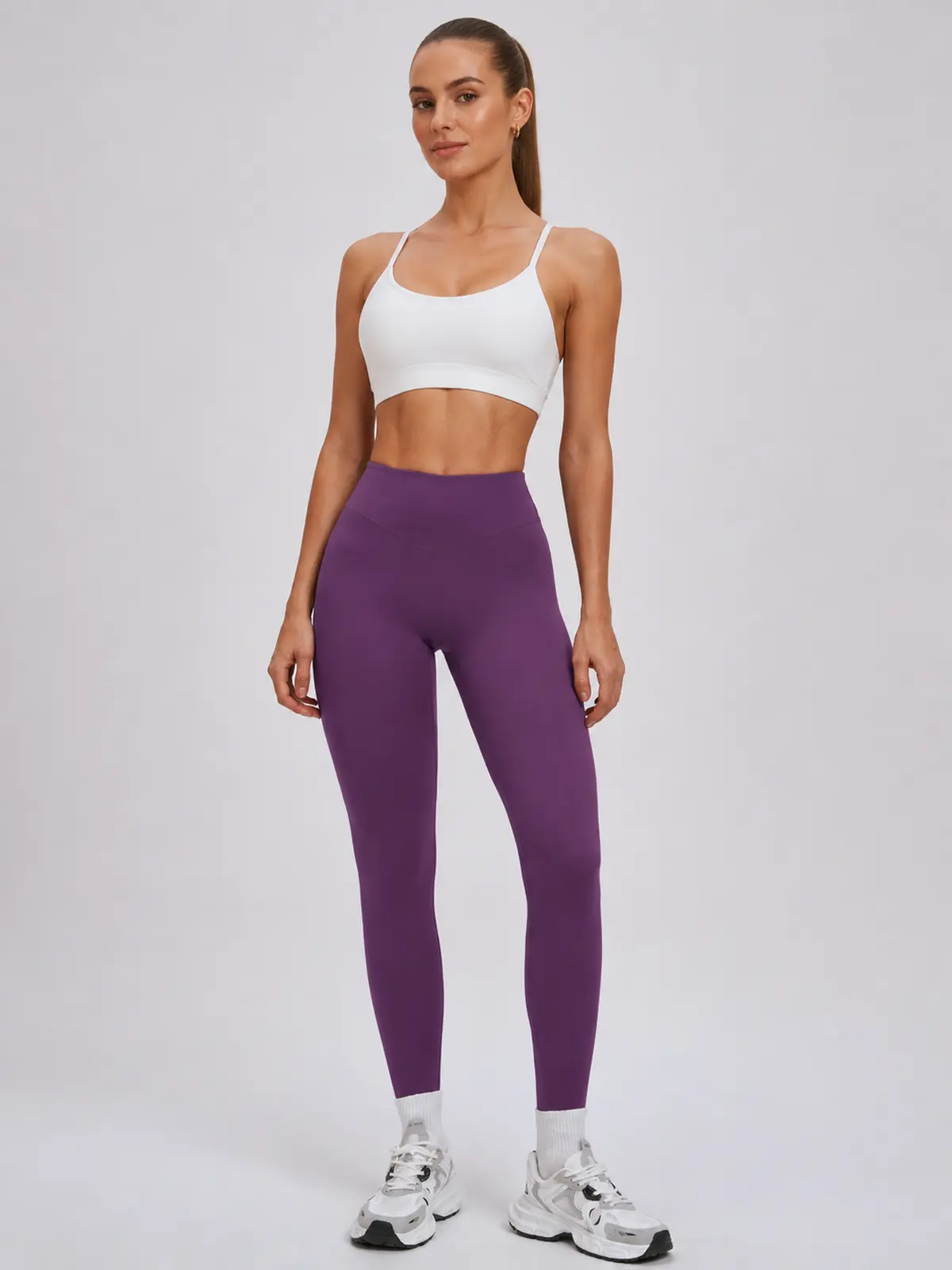 Violet Meridian High-Rise Ankle Leggings — purple — authoritative variation match