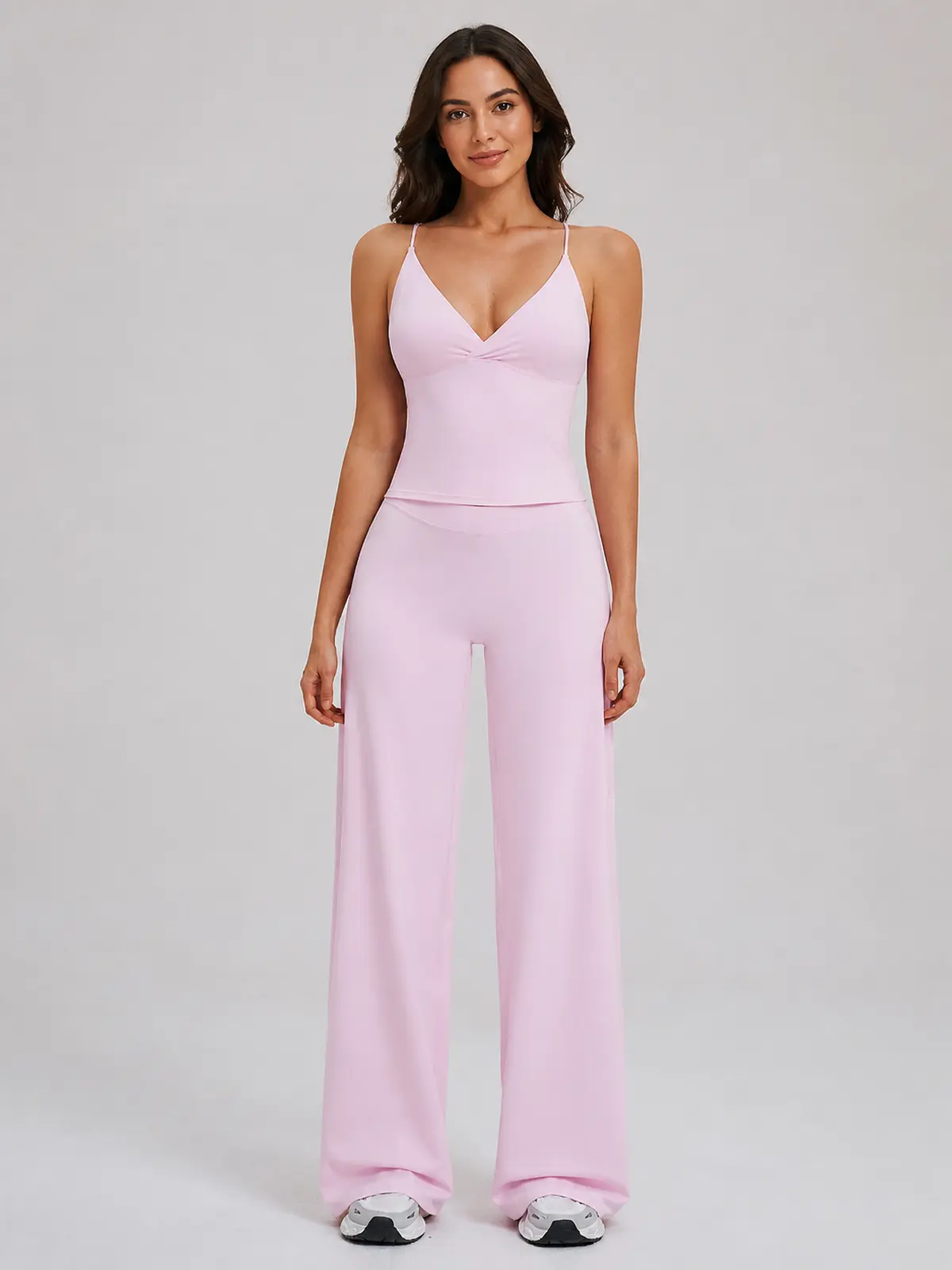 Willow Passage High-Rise Crossover Flare Leggings — light pink — general — assigned human anchor cluster