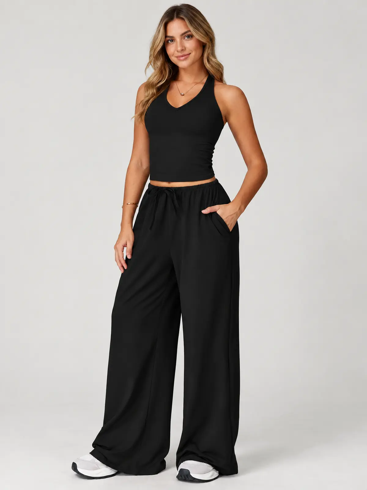 Canyon Veil Halter Crop Top — black — general — authoritative variation match