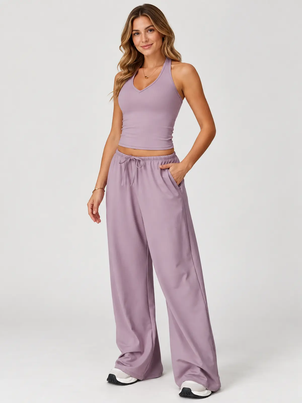 Canyon Veil Halter Crop Top — light lavender purple — general — authoritative variation match