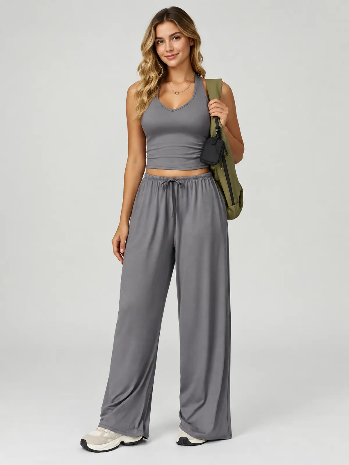 Canyon Veil Halter Crop Top — smoke gray — general — authoritative variation match