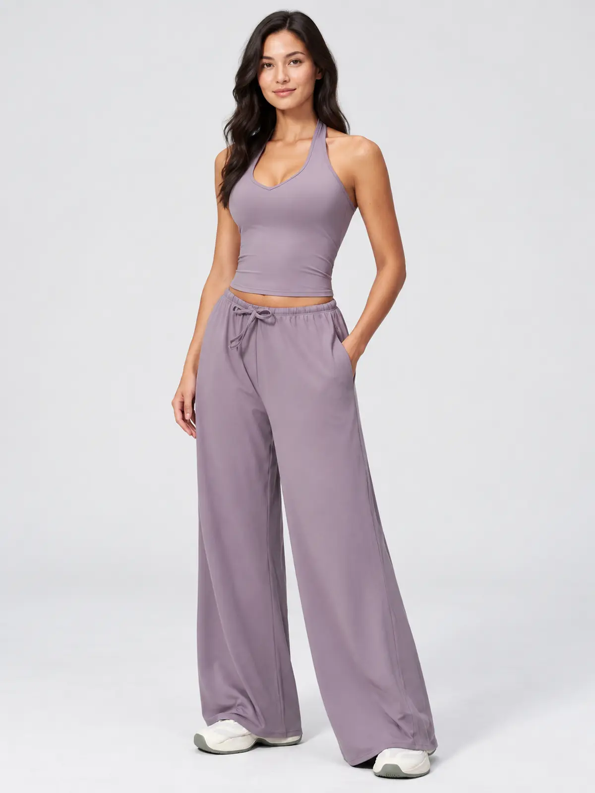 Canyon Veil Halter Crop Top — smoke purple — general — authoritative variation match