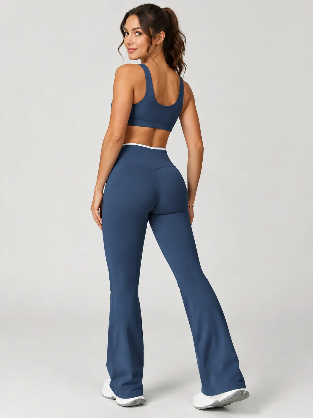 Crossover Orbit High-Rise Flare Leggings — slate blue — flare-leggings — assigned human anchor cluster