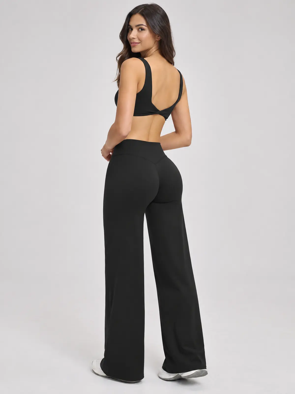 Moonstone Ledger Sports Bra and Flare Leggings Set — black — general — authoritative variation match