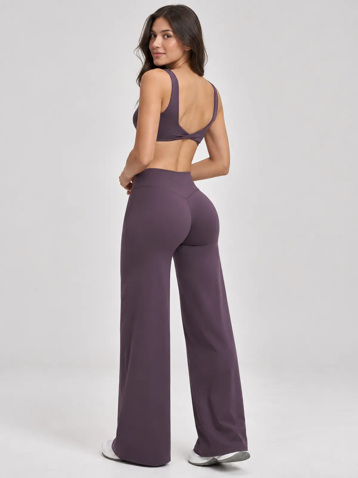Moonstone Ledger Sports Bra and Flare Leggings Set — muted purple — general — authoritative variation match