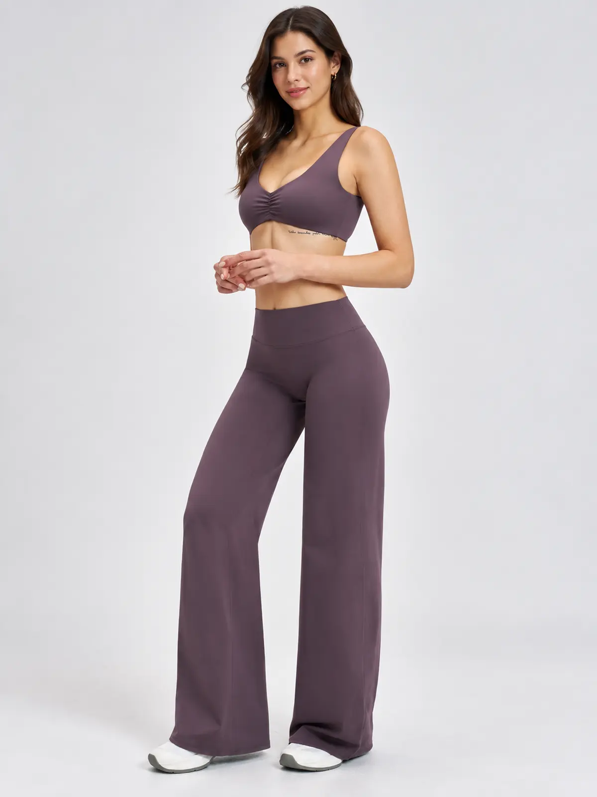 Moonstone Ledger Sports Bra and Flare Leggings Set — muted purple — general — authoritative variation match