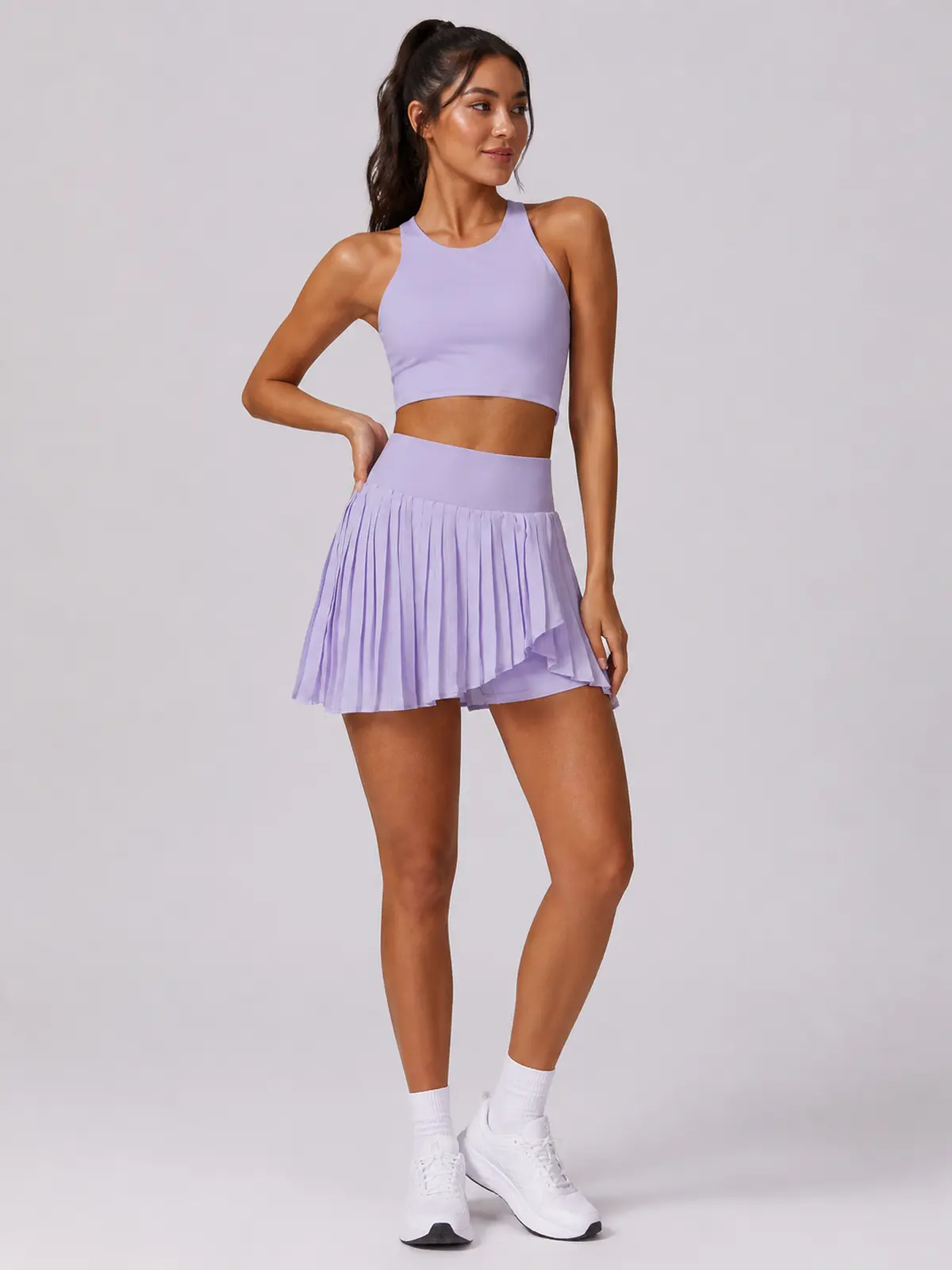 Pleatfall Motion High-Rise Pleated Yoga Skort — light purple — authoritative variation match