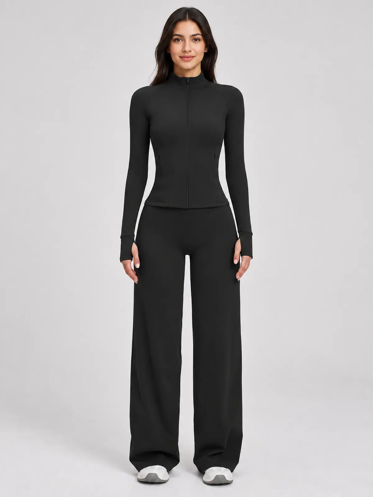 Ridgeway Folio Zip-Front Jacket and Flare Leggings Set — black — general — authoritative variation image