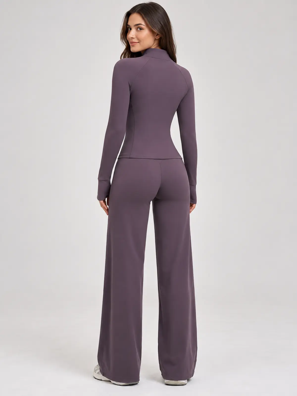 Ridgeway Folio Zip-Front Jacket and Flare Leggings Set — dark purple — general — authoritative variation match