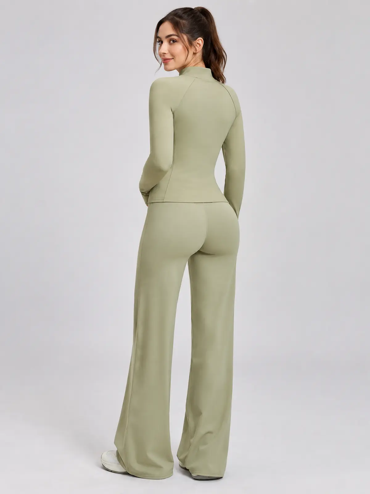 Ridgeway Folio Zip-Front Jacket and Flare Leggings Set — moss green — general — authoritative variation match