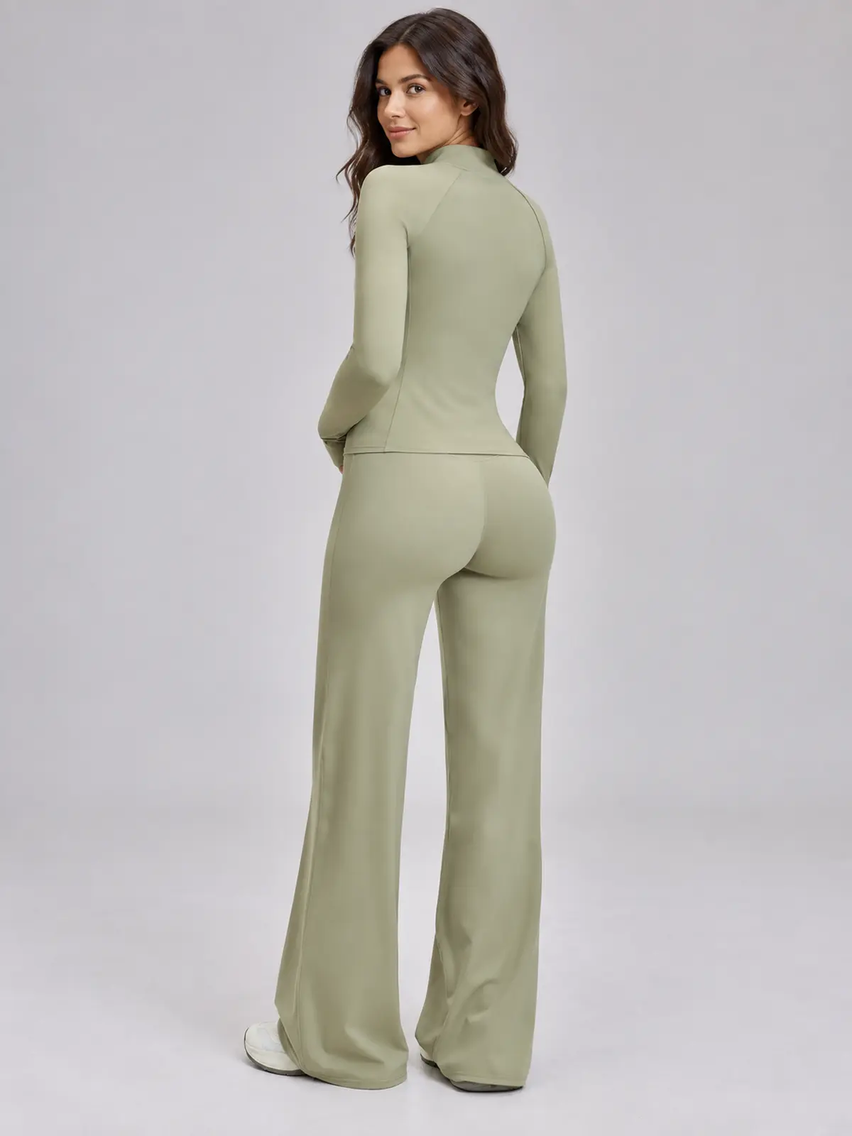 Ridgeway Folio Zip-Front Jacket and Flare Leggings Set — moss green — general — authoritative variation match