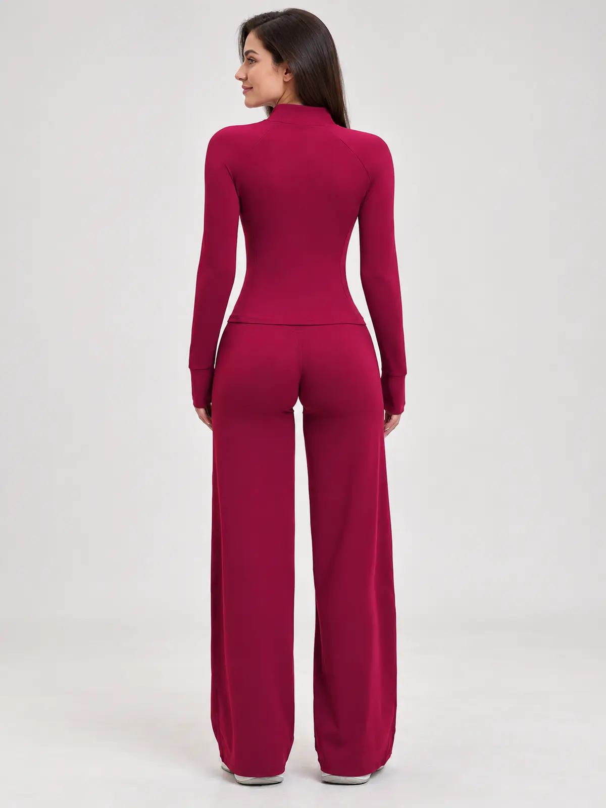 Ridgeway Folio Zip-Front Jacket and Flare Leggings Set — raspberry red — general — authoritative variation match