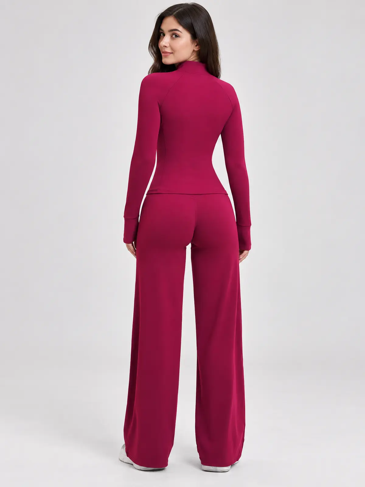 Ridgeway Folio Zip-Front Jacket and Flare Leggings Set — raspberry red — general — authoritative variation match