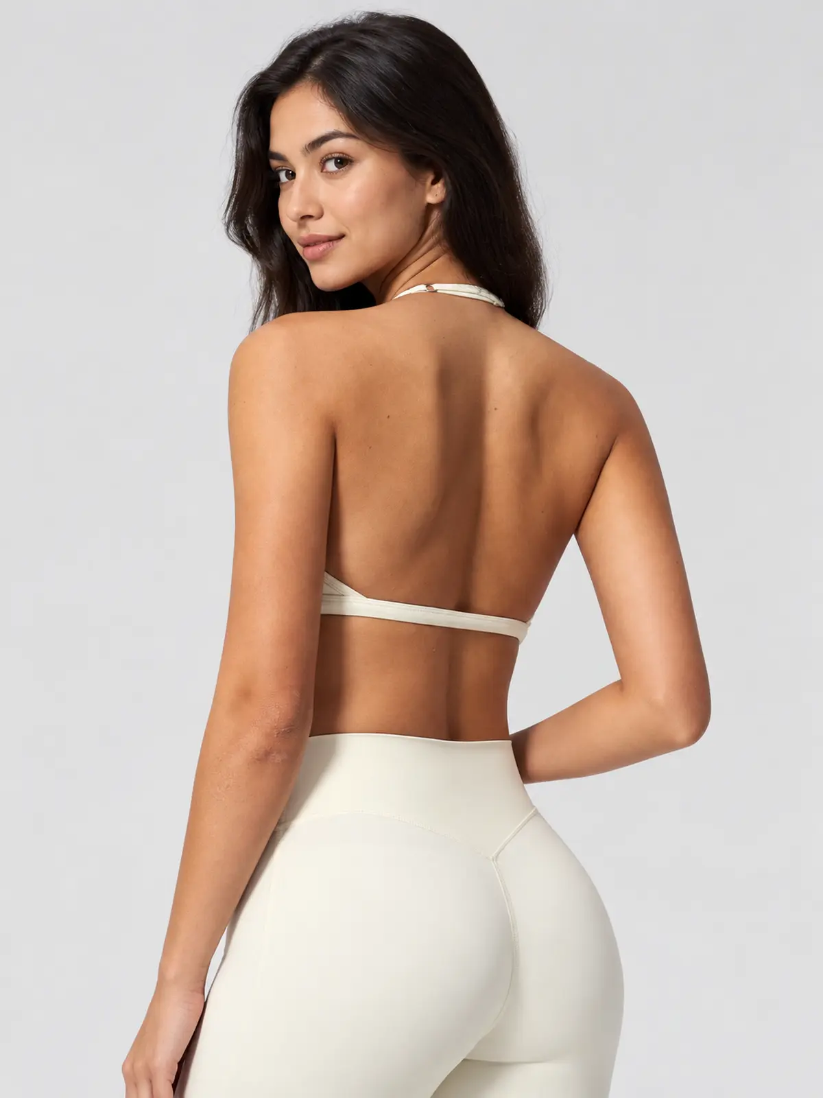 Rook Melody Halter-Neck Sports Bra — cream white — general — authoritative variation match