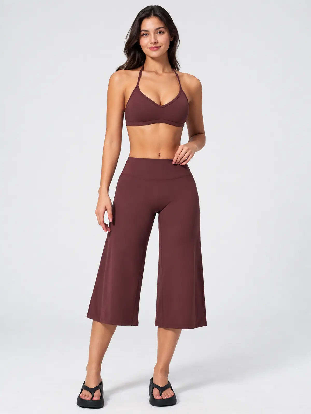 Rook Melody Halter-Neck Sports Bra — wine red — general — authoritative variation match