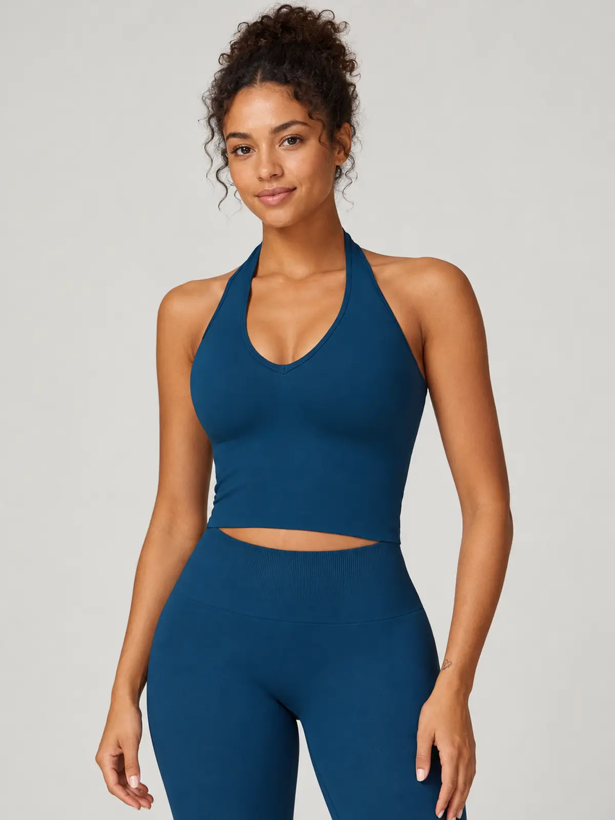 Saffron Drift Halter Crop Top — dark blue — crop-top — authoritative variation image