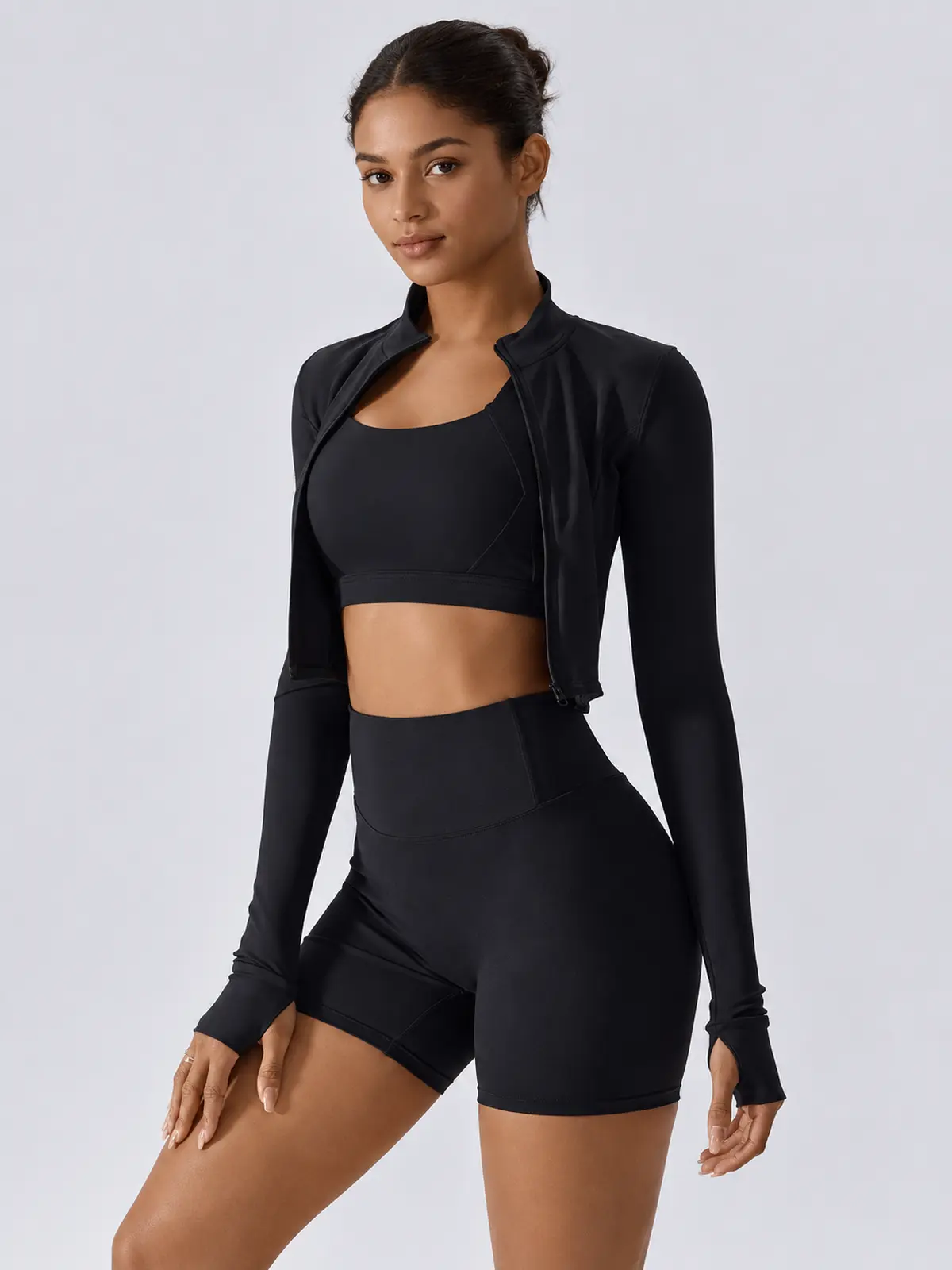 Sagebound Relay Scoop-Neck Sports Bra — black — jacket — assigned human anchor cluster