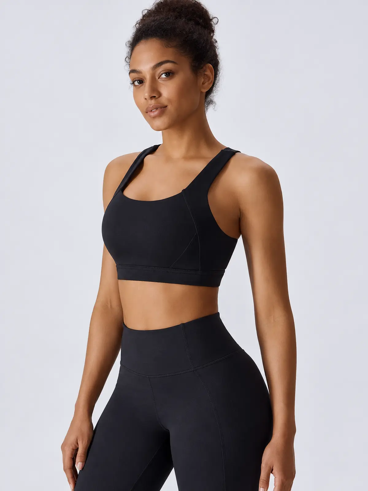 Sagebound Relay Scoop-Neck Sports Bra — black — sports-bra — authoritative variation match