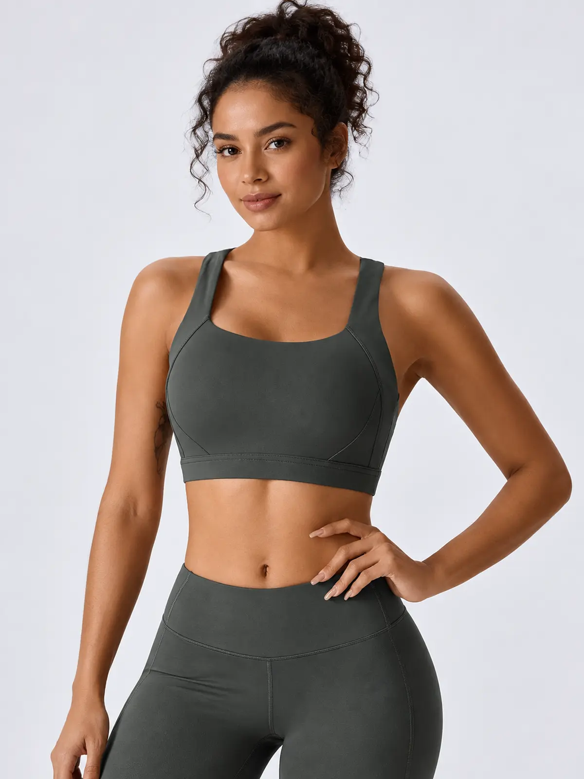 Sagebound Relay Scoop-Neck Sports Bra — dark charcoal gray — sports-bra — authoritative variation image