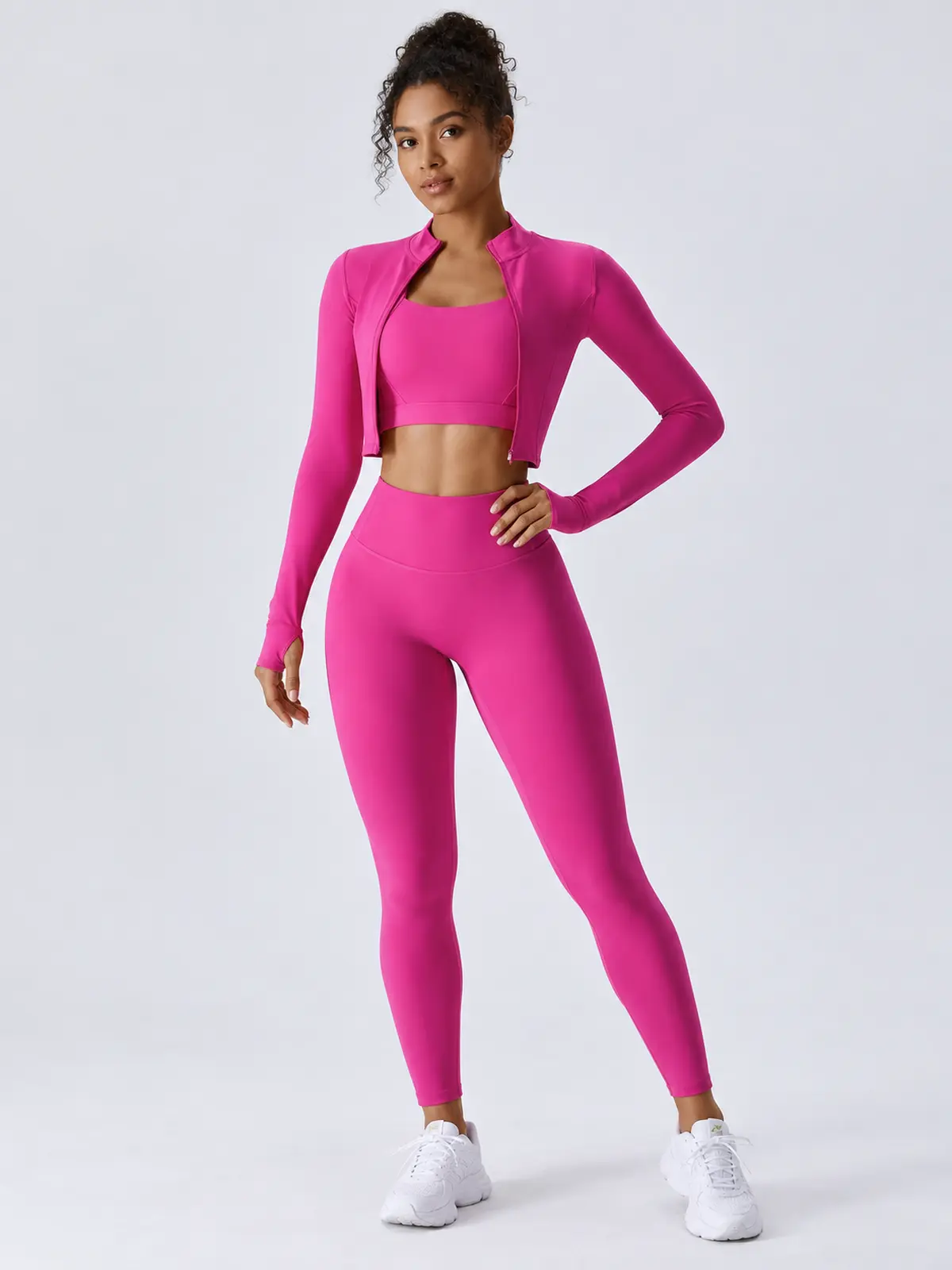 Sagebound Relay Scoop-Neck Sports Bra — magenta — general — authoritative variation match