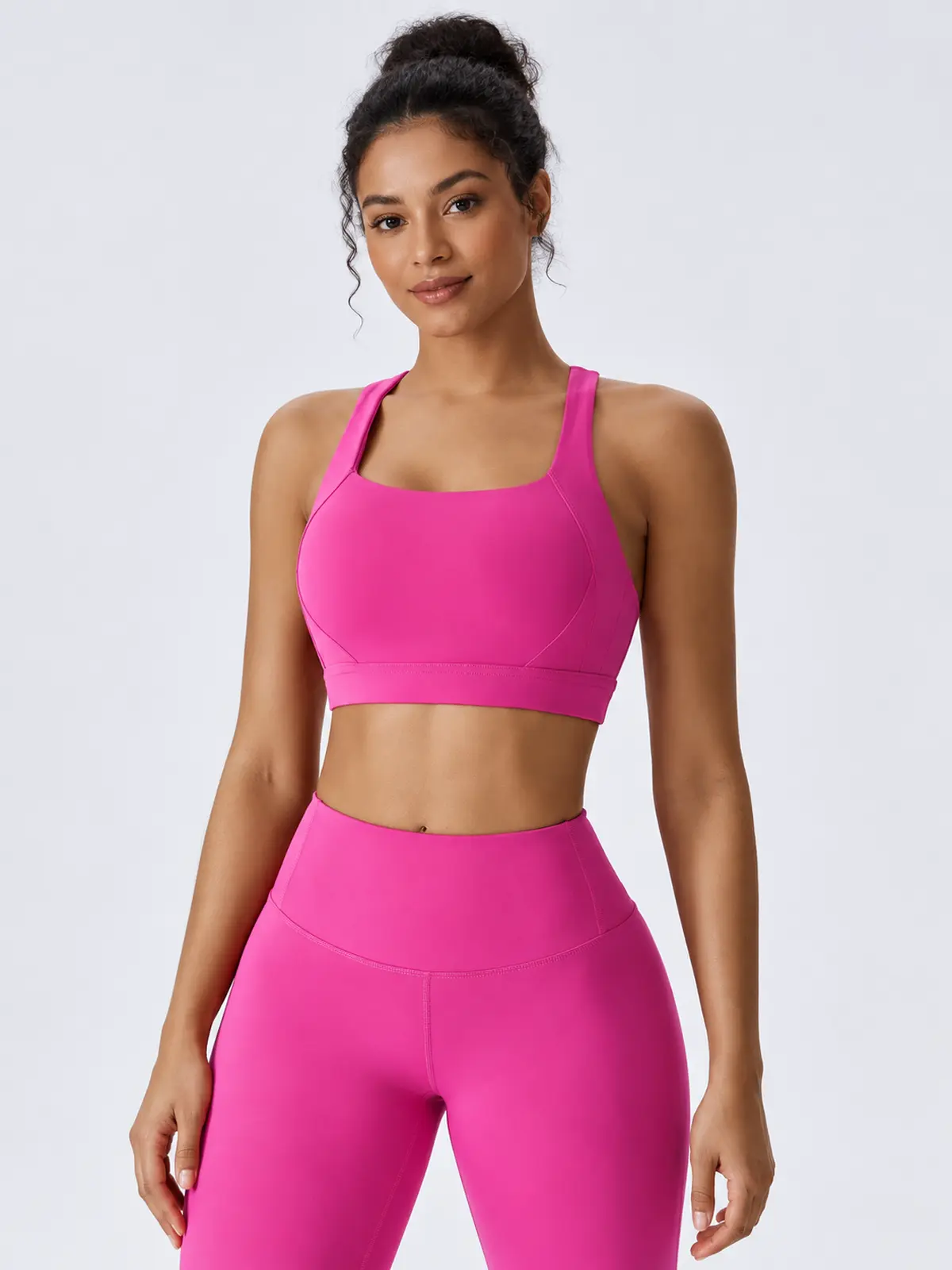 Sagebound Relay Scoop-Neck Sports Bra — magenta — sports-bra — authoritative variation match