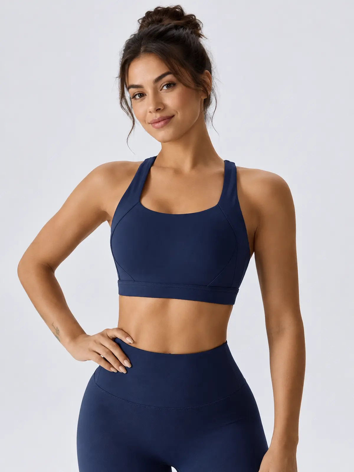 Sagebound Relay Scoop-Neck Sports Bra — navy blue — sports-bra — authoritative variation match