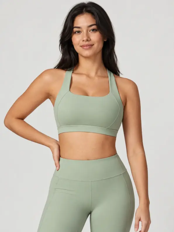 Sagebound Relay Scoop-Neck Sports Bra — pale sage green — sports-bra — authoritative variation image