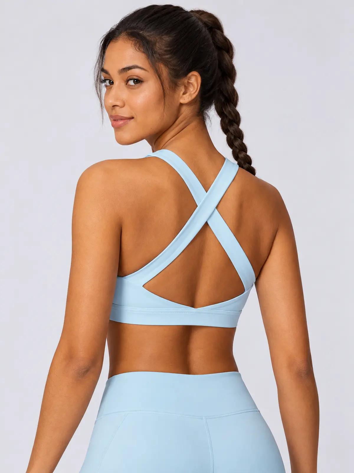 Sagebound Relay Scoop-Neck Sports Bra — sky blue — sports-bra — authoritative variation match
