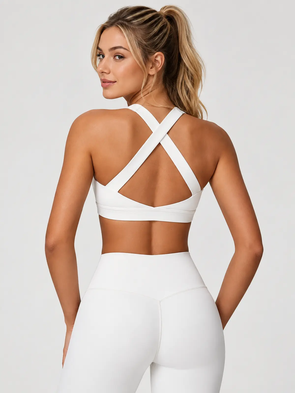 Sagebound Relay Scoop-Neck Sports Bra — white — sports-bra — authoritative variation match