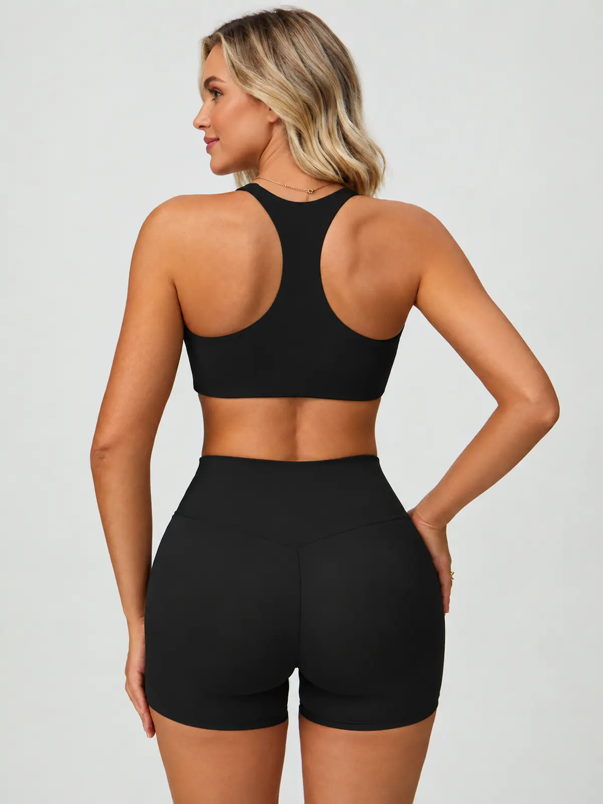 Tessellate Dawn Scoop-Neck Longline Sports Bra — black — general — authoritative variation match