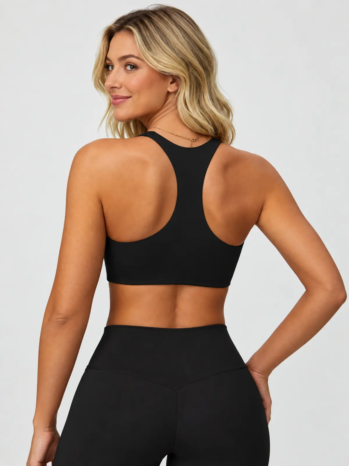 Tessellate Dawn Scoop-Neck Longline Sports Bra — black — sports-bra — authoritative variation match