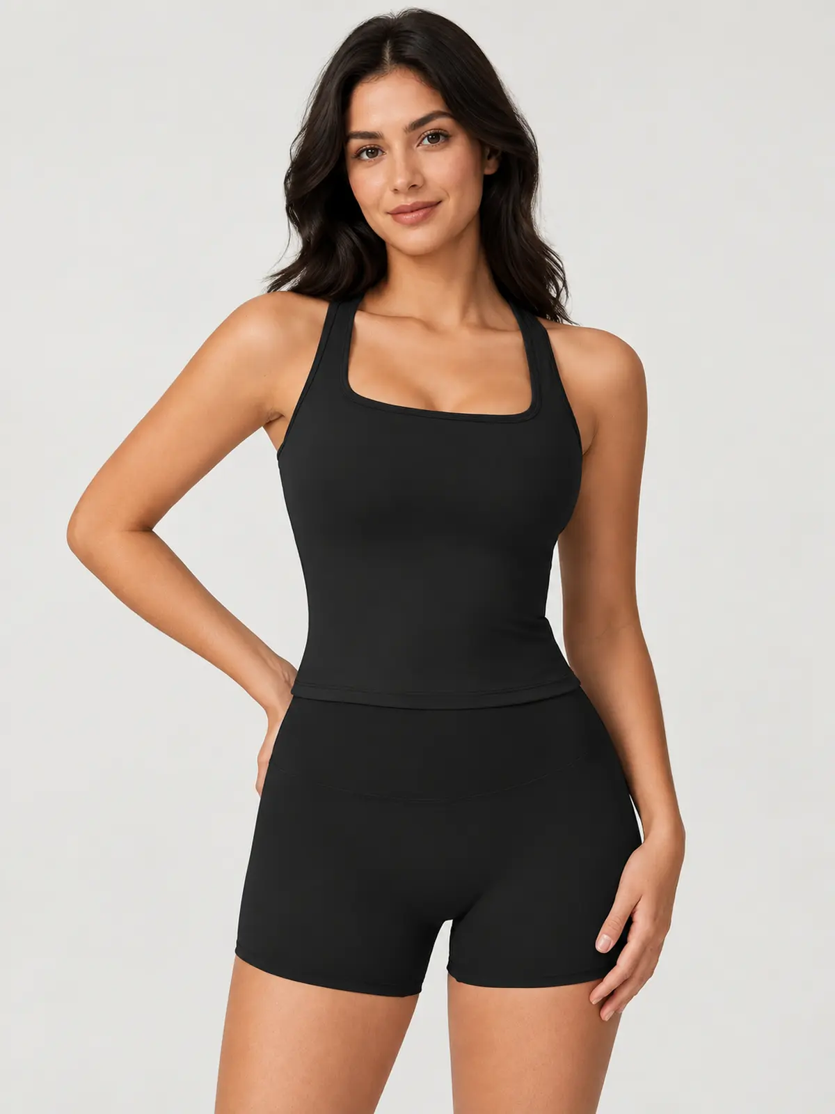 Verdant Relay Square-Neck Tank Top — black — general — authoritative variation match
