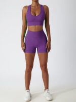 Be Ready to Move in Style with the Sexy Harmony 2-Piece Shorts & Bra Sports Set - Perfect for Workouts, Running, Yoga, and More!