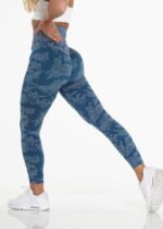 Camo-Print, High-Waisted, Fiber-Flex Yoga Leggings with Booty Accents
