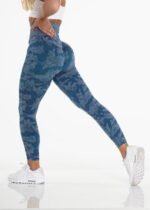 Womens Camouflage Fiber-Stretch Booty-Lifting Yoga Leggings with Accent Detail