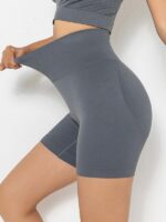 Flaunt Your Curves in These Alluring High-Waisted Push Up Yoga Shorts with Scrunch Butt Detail for a Sexy, Flowing Look