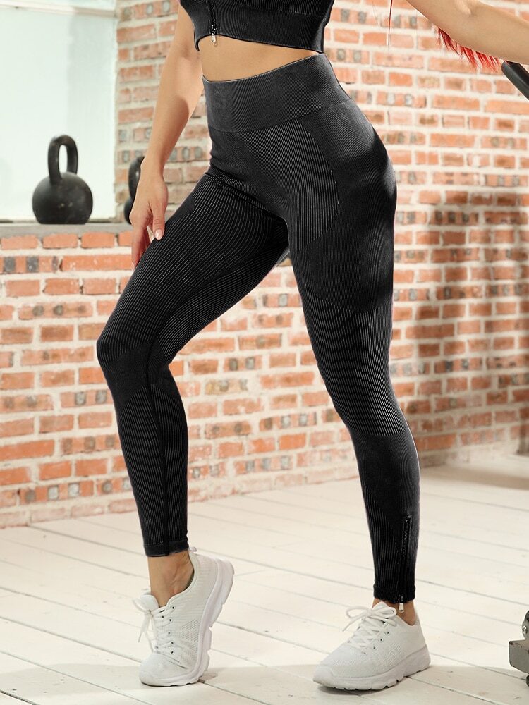 Romantic Cottagecore Nature High Waist Zip-Front Yoga Pants - Soft and Flattering for All Body Types