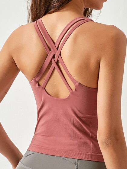 Sensual Harmony CrissCross Yoga Tank Top - Sexy, Flattering, Breathable, Comfortable, Stretchy, Stylish, Flowy, Feminine