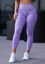 Sexy Camo Yoga Leggings with Fiber Booty Accent - Perfect for Pilates, Gym & Fitness Workouts