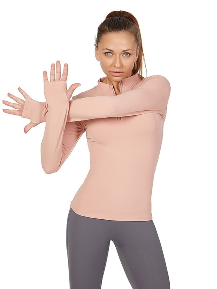 Vinyasa Voyage Womens Long Sleeve Thumbhole Workout Shirt - Perfect for Yoga & Gym Training